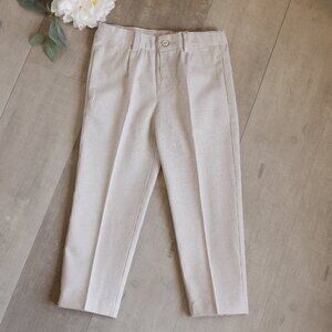 Cotton Linen Dressy Pant Trouser Suit Separates Adjustable Waist Ring Bearer NWT